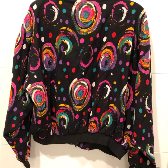 Fabulous Vintage 80s Zip Up Jacket Size L - Picture 6 of 6